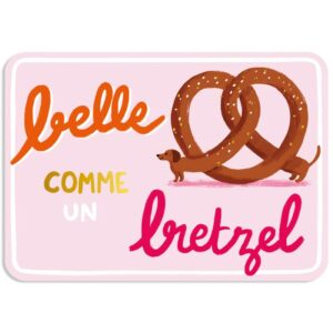CARTE POSTALE BELLE COMME UN BRETZEL + ENVELOPPE
