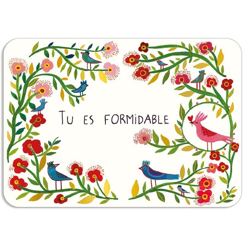 CARTE POSTALE TU ES FORMIDABLE + ENVELOPPE