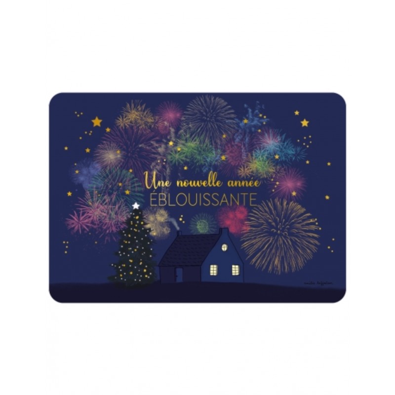 CARTE POSTALE UNE ANNEE EBLOUISSANTE + ENVELOPPE