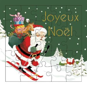 CARTE PUZZLE NOËL VINTAGE