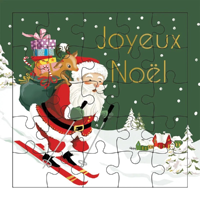 CARTE PUZZLE NOËL VINTAGE