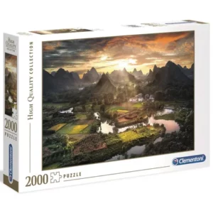 Puzzle-2000-pièces-chine-china-paysage-montage-couché-de-soleil-rizières-clementoni-kidulte-jeux-reves-et-jouets