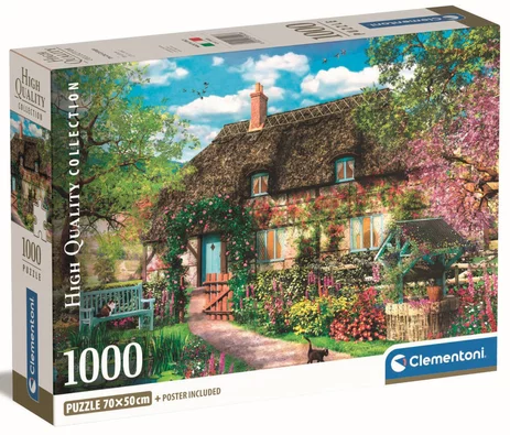 Puzzle-1000-pièces-clemetoni-the-old-cottage-maison-campagne-fleurs-kidulte-jeux-reves-et-jouets