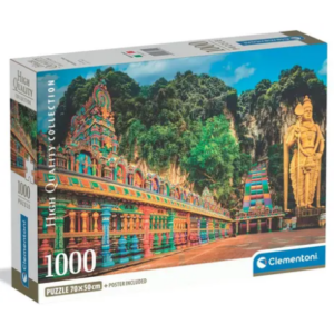Puzzle-1000-pièces-clementoni-Painted-Batu-Caves-grottes-temples-colline-Kuala-Lumpur-Malaisie-voyage-kidulte-Jeux-reves-et-jouets