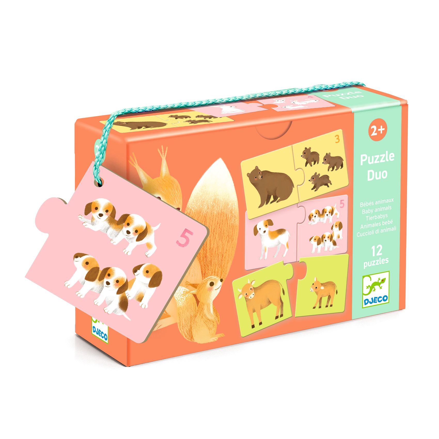 Puzzle Duo Bébés animaux - Djeco