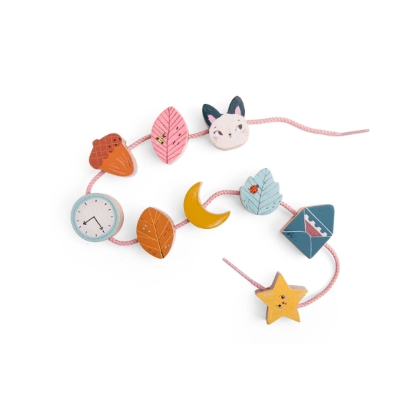 Jeu de perles en bois à enfiler Après la pluie - Moulin Roty