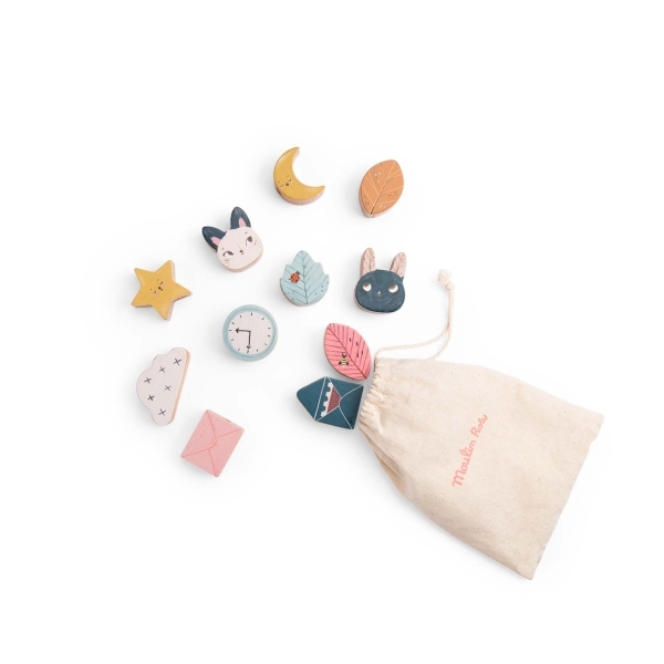 Jeu de perles en bois à enfiler Après la pluie - Moulin Roty – Image 2