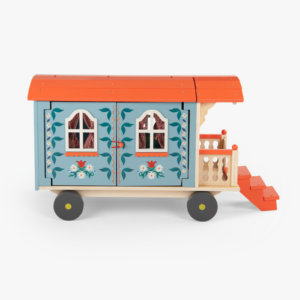 Roulotte en bois bleue Les Minouchkas de Moulin Roty