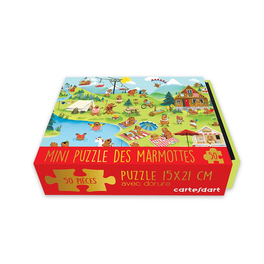 BOÎTE MINI PUZZLE MARMOTTES ÉTÉ
