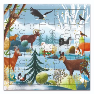 CARTE PUZZLE ANIMAUX DES MONTAGNES
