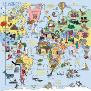 CARTE PUZZLE MAPPEMONDE