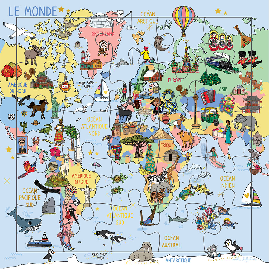 CARTE PUZZLE MAPPEMONDE