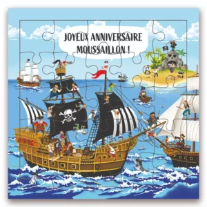CARTE PUZZLE BATEAU DE PIRATES