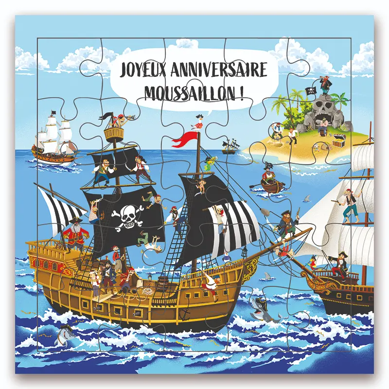 CARTE PUZZLE BATEAU DE PIRATES