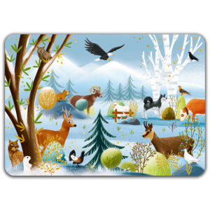 SET DE TABLE ET SOUS-MAIN ANIMAUX DES MONTAGNES