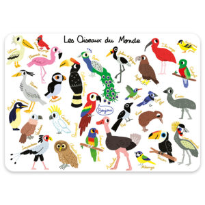 SET DE TABLE OISEAUX DU MONDE