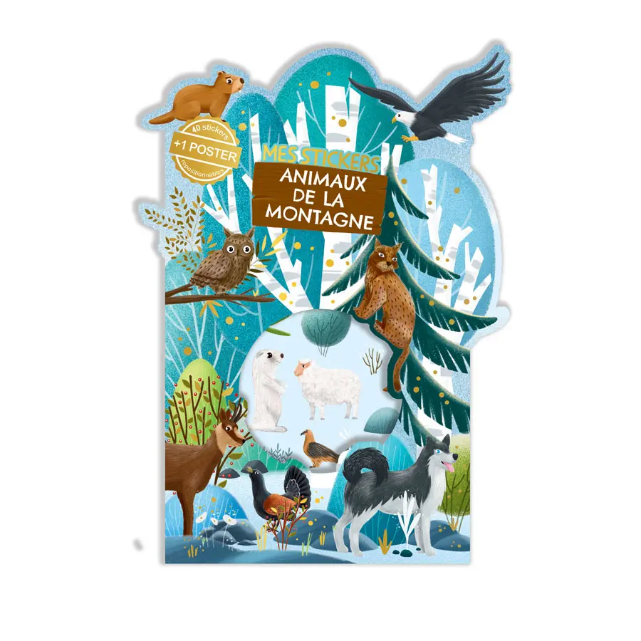 JEU STICKERS + POSTER ANIMAUX DES MONTAGNES