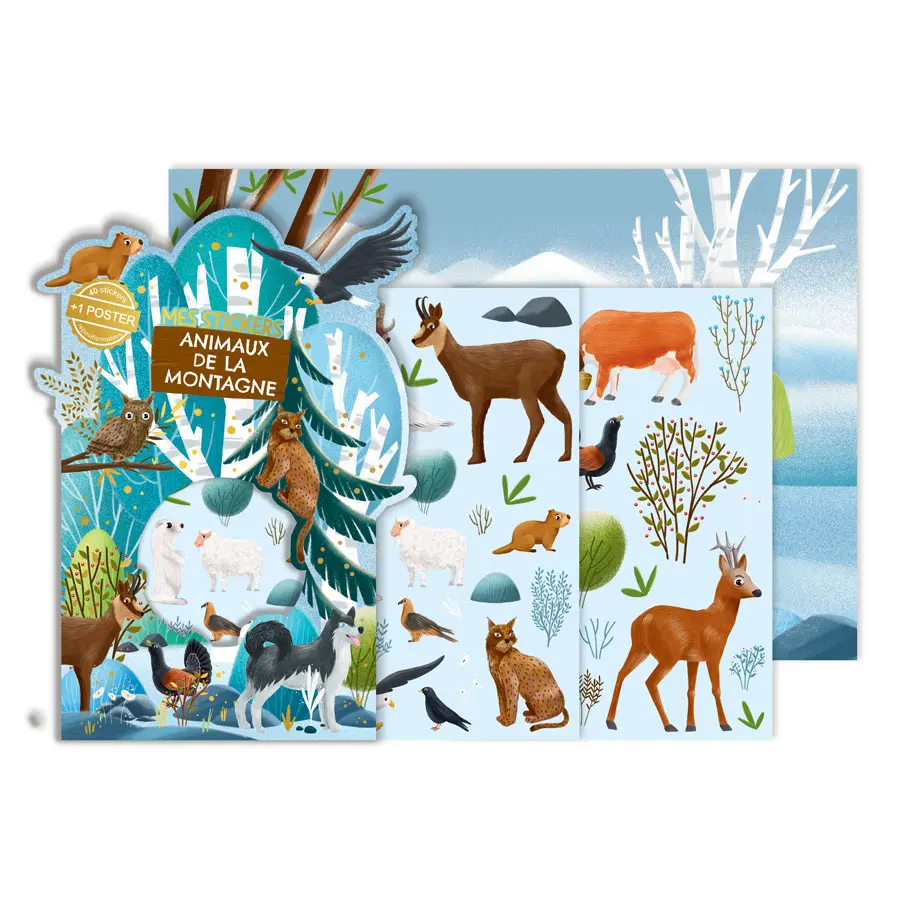 JEU STICKERS + POSTER ANIMAUX DES MONTAGNES – Image 2