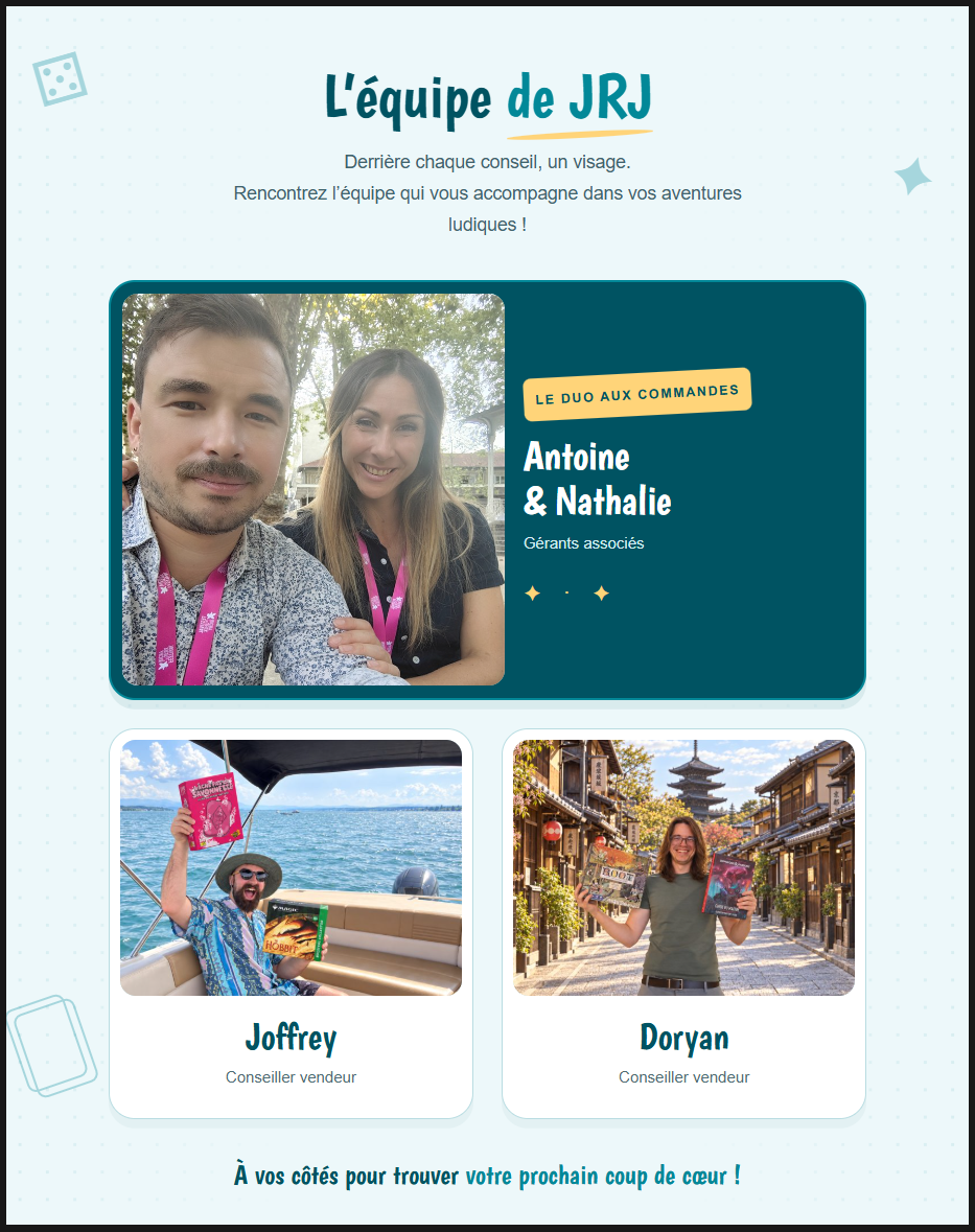 Antoine et Nathalie, gérants associés de Jeux, Rêves & Jouets