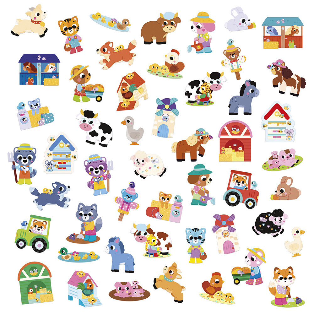 50 GRANDES GOMMETTES - ANIMAUX FERME - Janod – Image 3