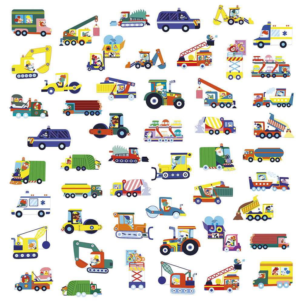 50 GRANDES GOMMETTES - VEHICULES UTILITAIRES - Janod – Image 3