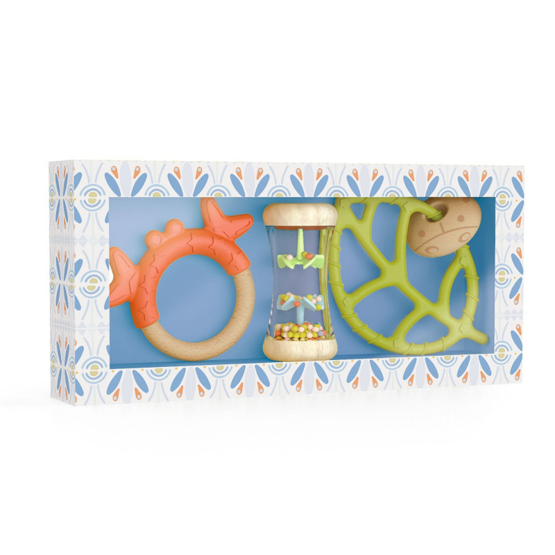 BabySet : hochet et deux anneaux de dentition - Djeco