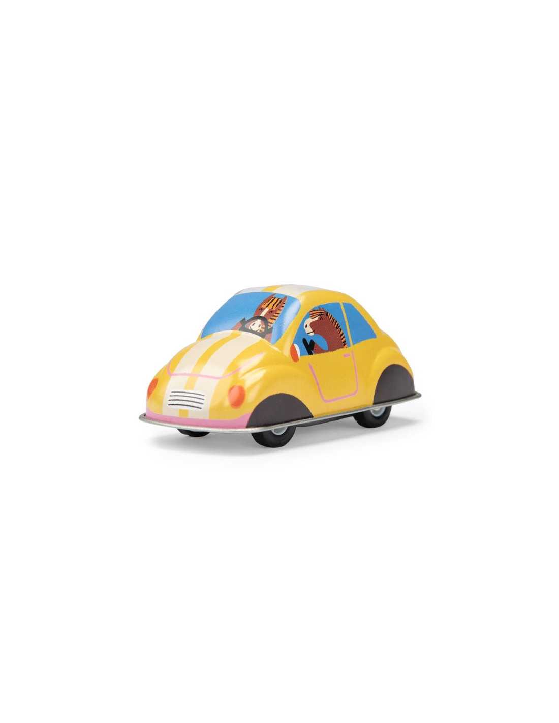 Voiture à friction jaune - Les jouets métal - Moulin Roty