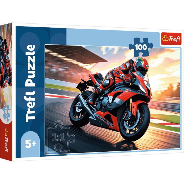 Puzzle 100 pièces – Moto sur circuit – Trefl