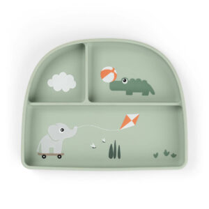 Assiette à compartiments Stick&Stay - Playground - Vert - Done by Deer