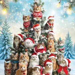 PUZZLE 1000P SAPIN DE NOEL DES CHATS - EUROGRAPHICS