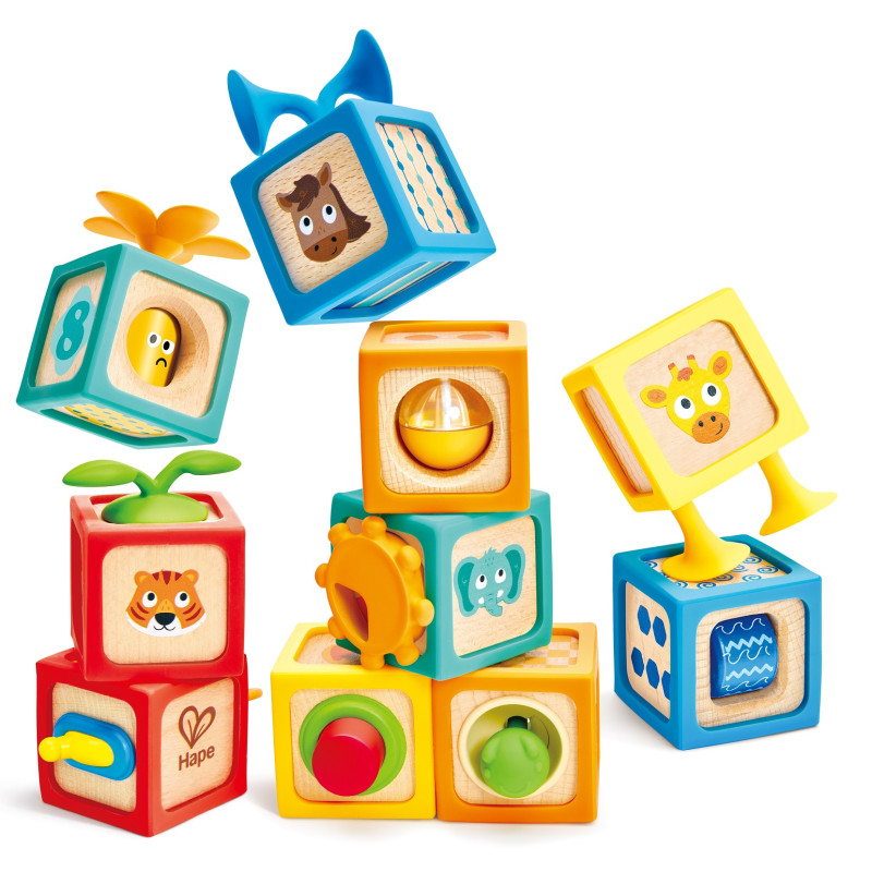 Ensemble de 10 cubes sensoriels - Hape