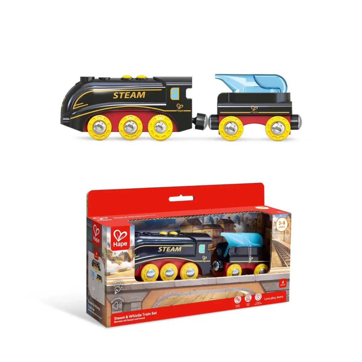 Circuit de train à vapeur et sifflet - Hape