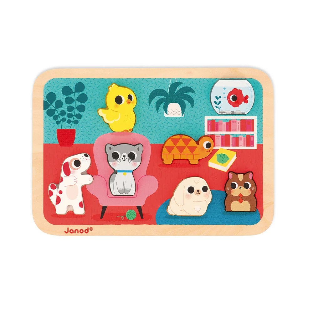 CHUNKY PUZZLE LES ANIMAUX FAMILIERS - Janod