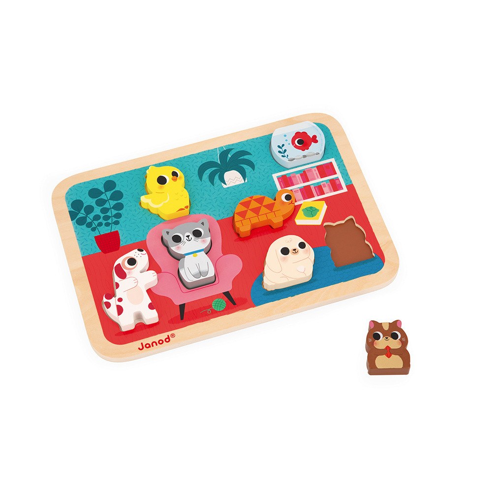 CHUNKY PUZZLE LES ANIMAUX FAMILIERS - Janod
