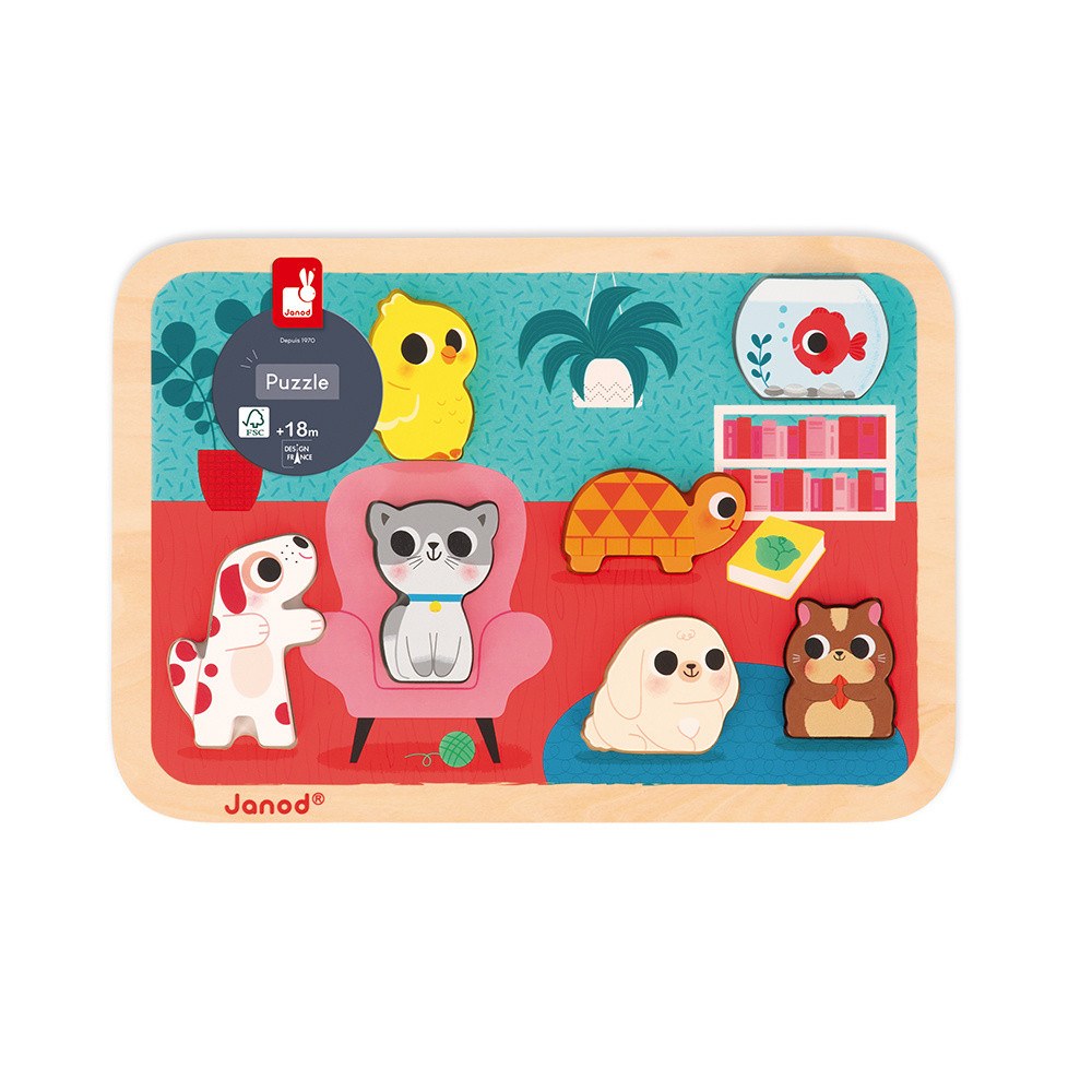 CHUNKY PUZZLE LES ANIMAUX FAMILIERS - Janod