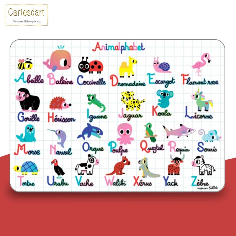 SET DE TABLE ALPHABET ANIMAUX ENFANTS