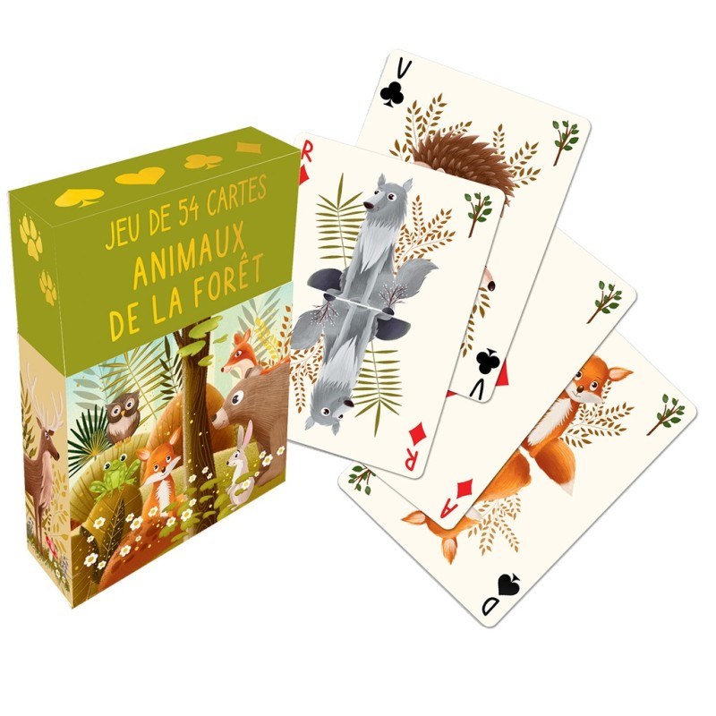 JEU DE 54 CARTES ANIMAUX DE LA FORET