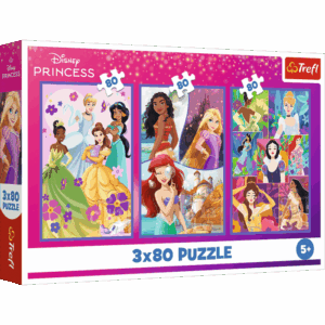 Coffret 3 puzzles de 80 pièces – Princesses Disney – Trefl