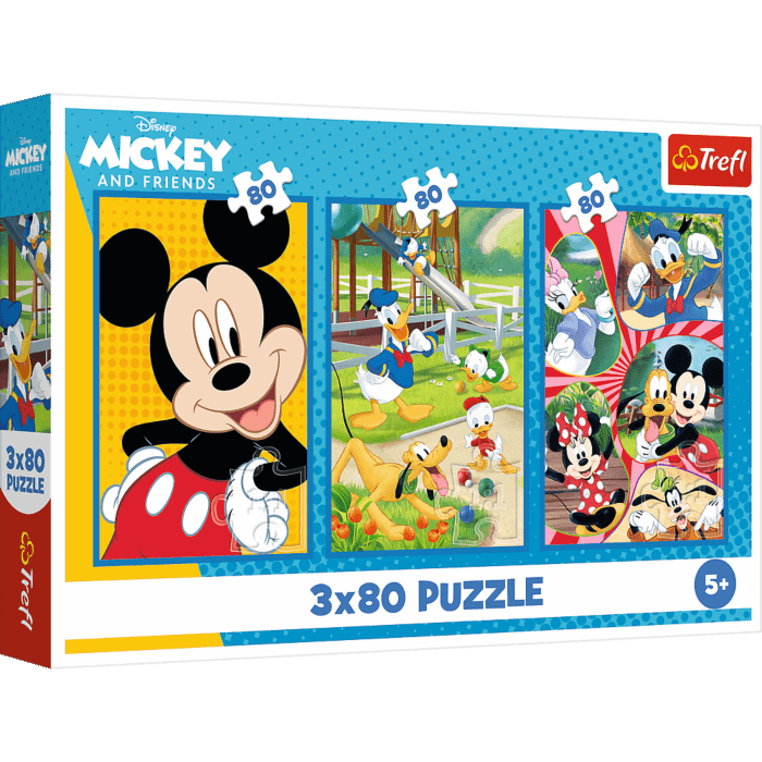 Coffret 3 puzzles de 80 pièces – La bande de Mickey – Trefl