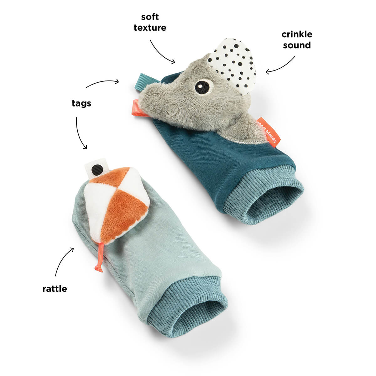 Chaussettes à hochet - Terrain de jeux - Bleu - Done By Deer – Image 2
