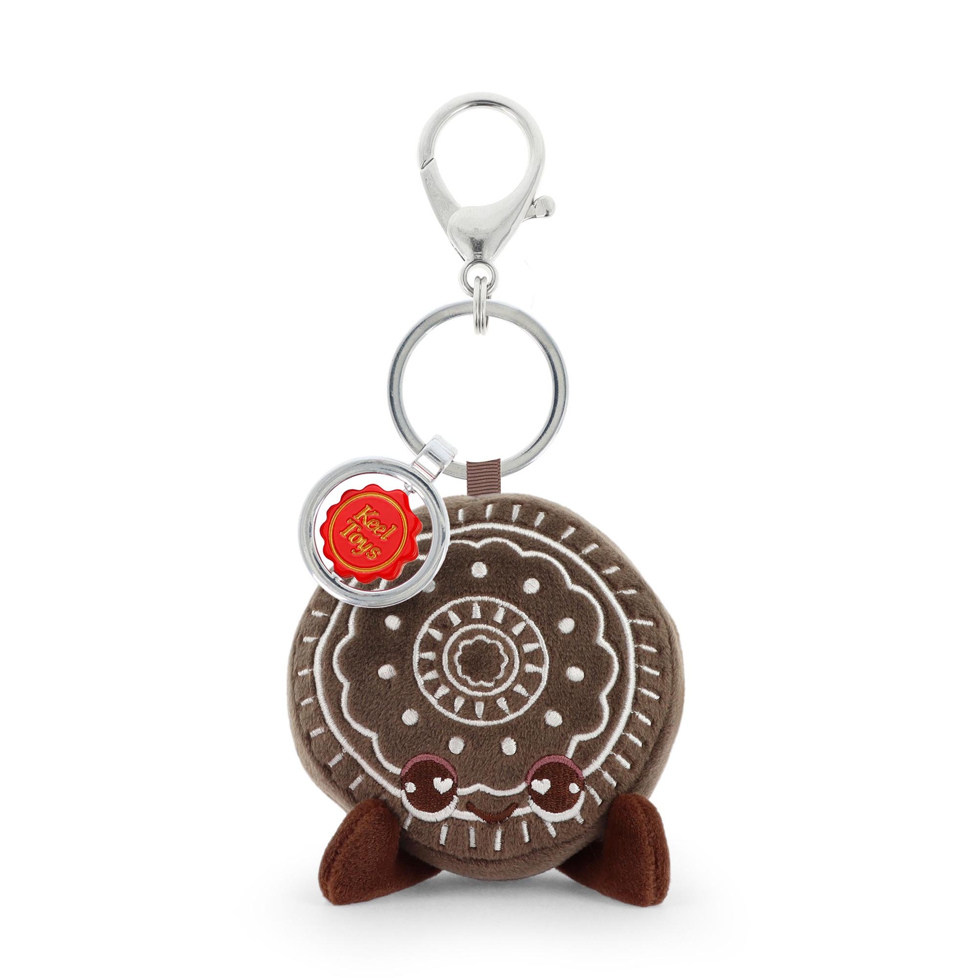 Porte-clés peluche Biscuit cacao – KeelEco – 12 cm