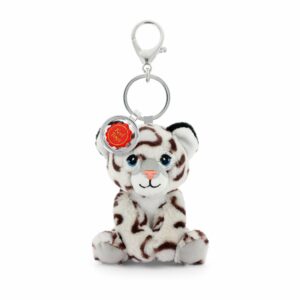 Porte-clés peluche Léopard des neiges – KeelEco – 12 cm