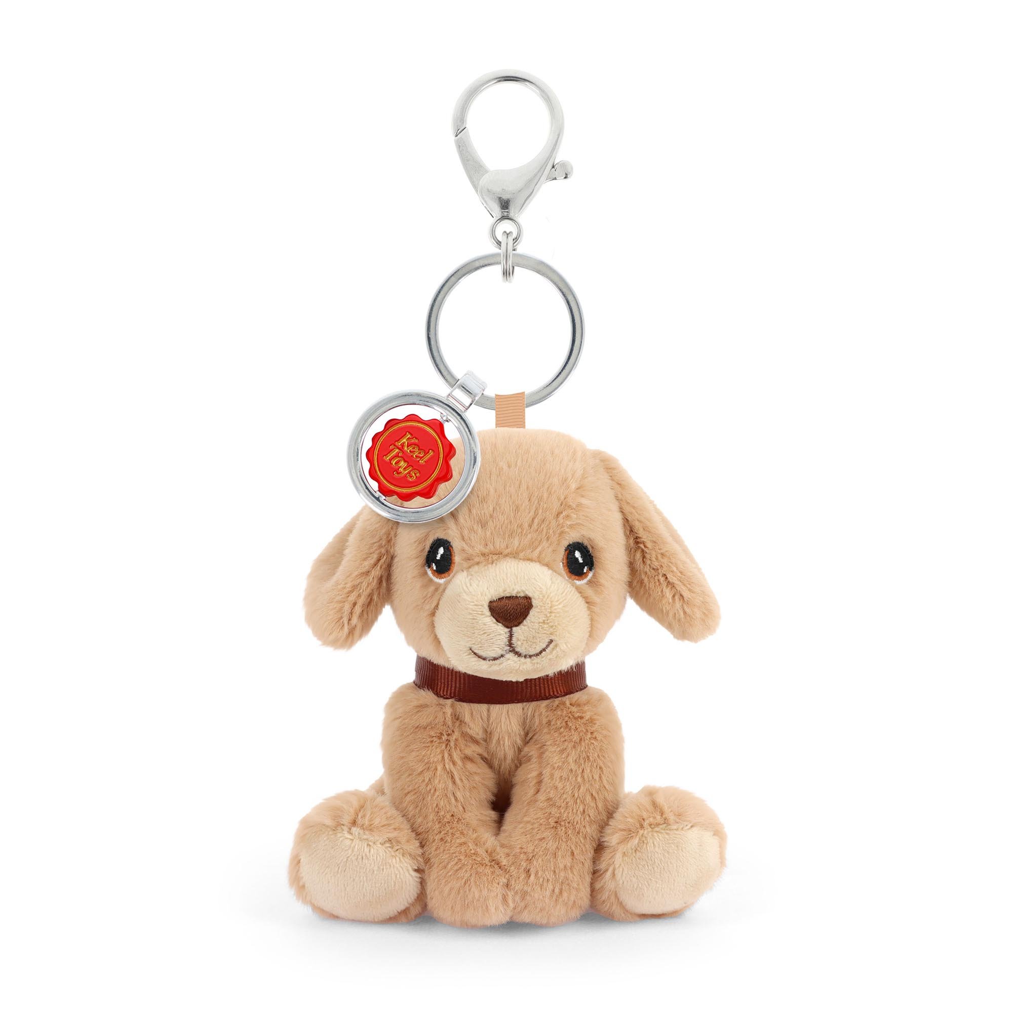Porte-clés peluche Labrador beige – KeelEco – 12 cm