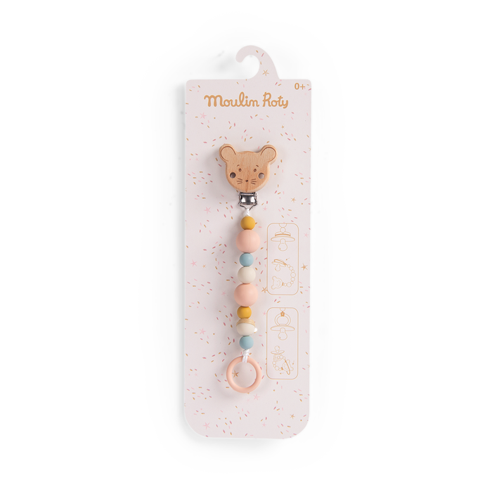 Attache-tétine bois et silicone souris - La petite école de danse - Moulin Roty – Image 2