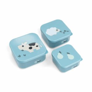boîte à goûter lot de 3 - tiny farm - bleu - Done by Deer