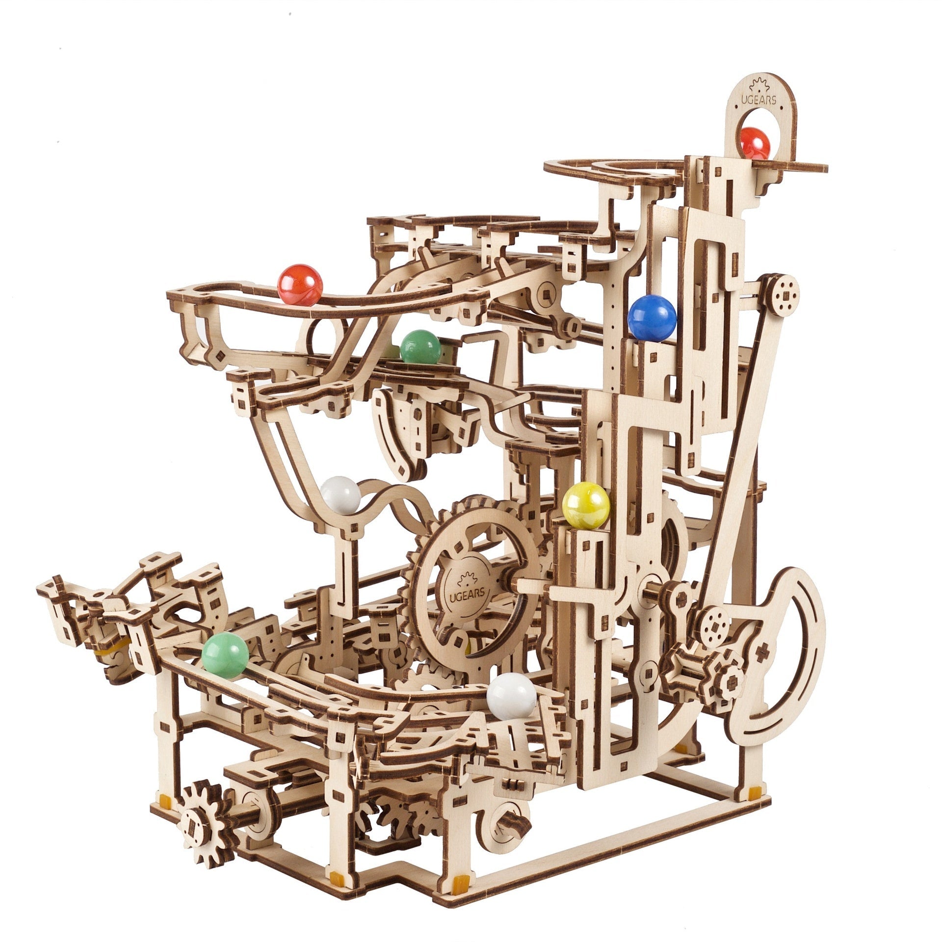 Parcours à billes avec palan à gradins - Ugears