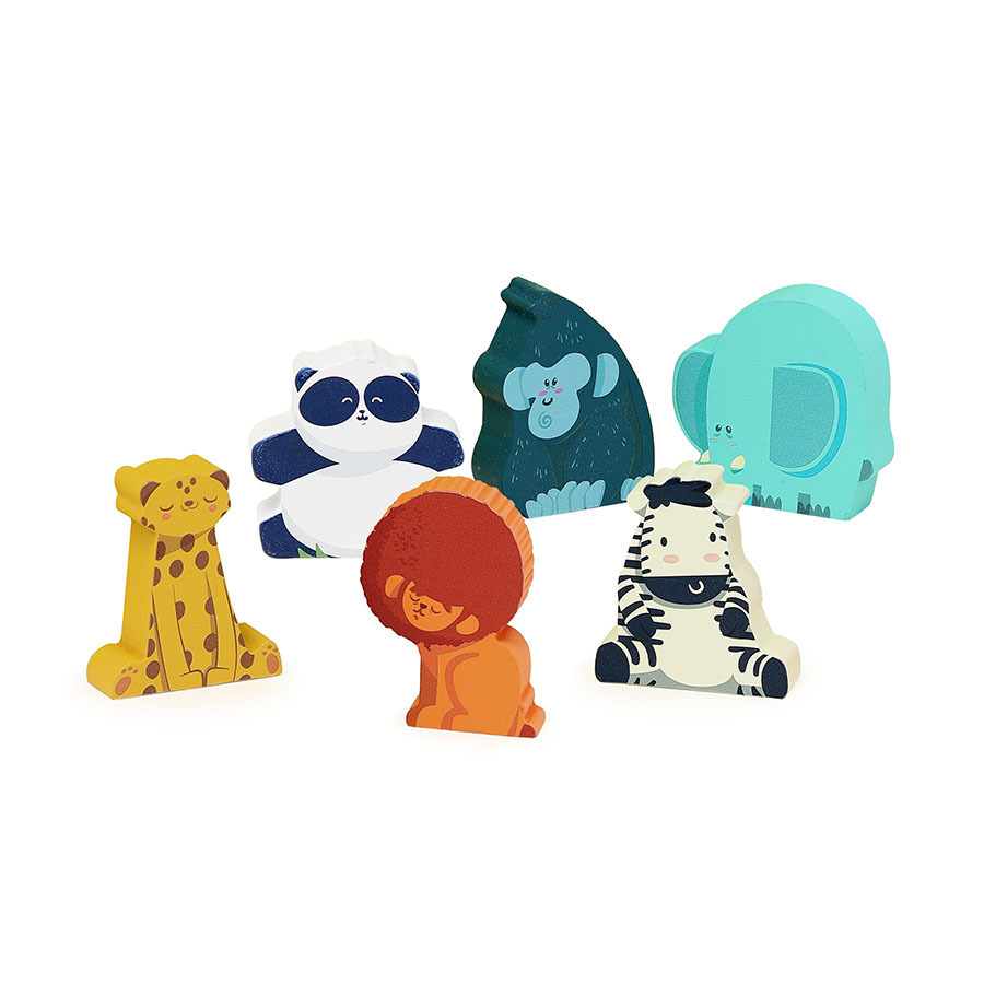 Set de 6 animaux en bois – Jungle – Vilac – Image 2
