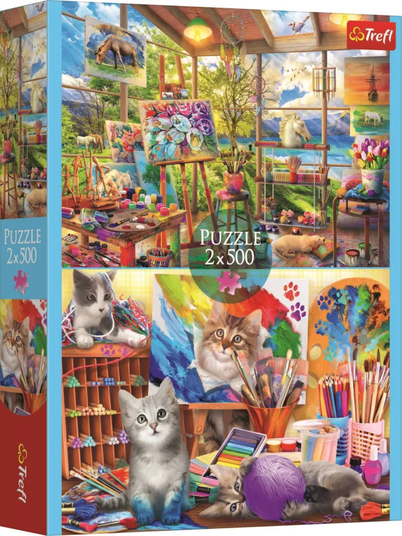 Puzzle 2x500 pièces - chats - Trefl