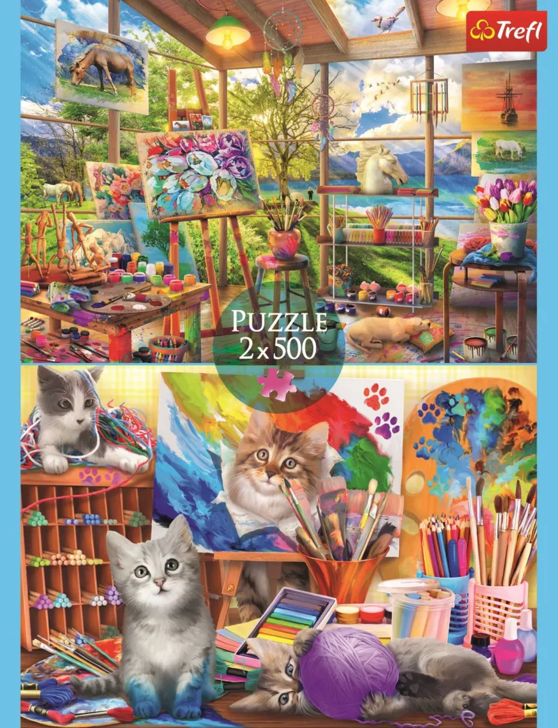 Puzzle 2x500 pièces - chats - Trefl – Image 2